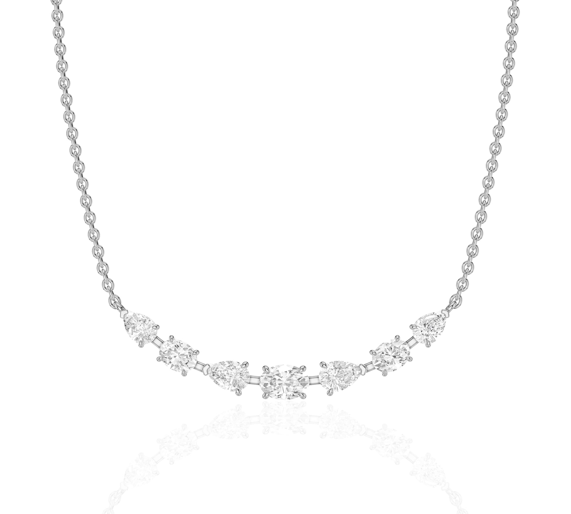 diamond bar necklace white gold