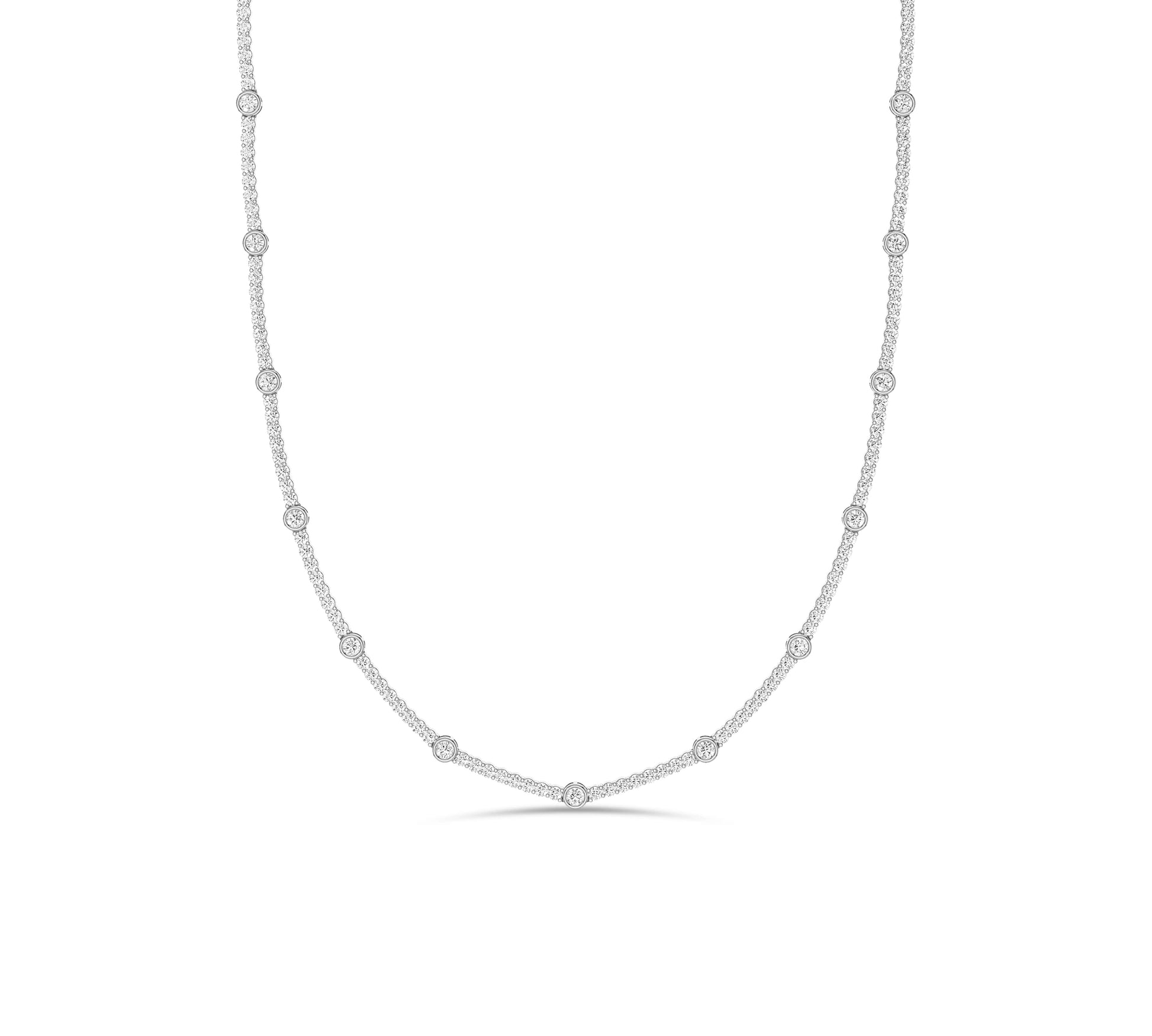 Classic everyday diamond necklace with fine gold chain