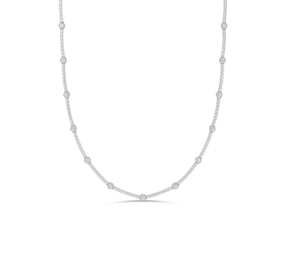 Classic everyday diamond necklace with fine gold chain