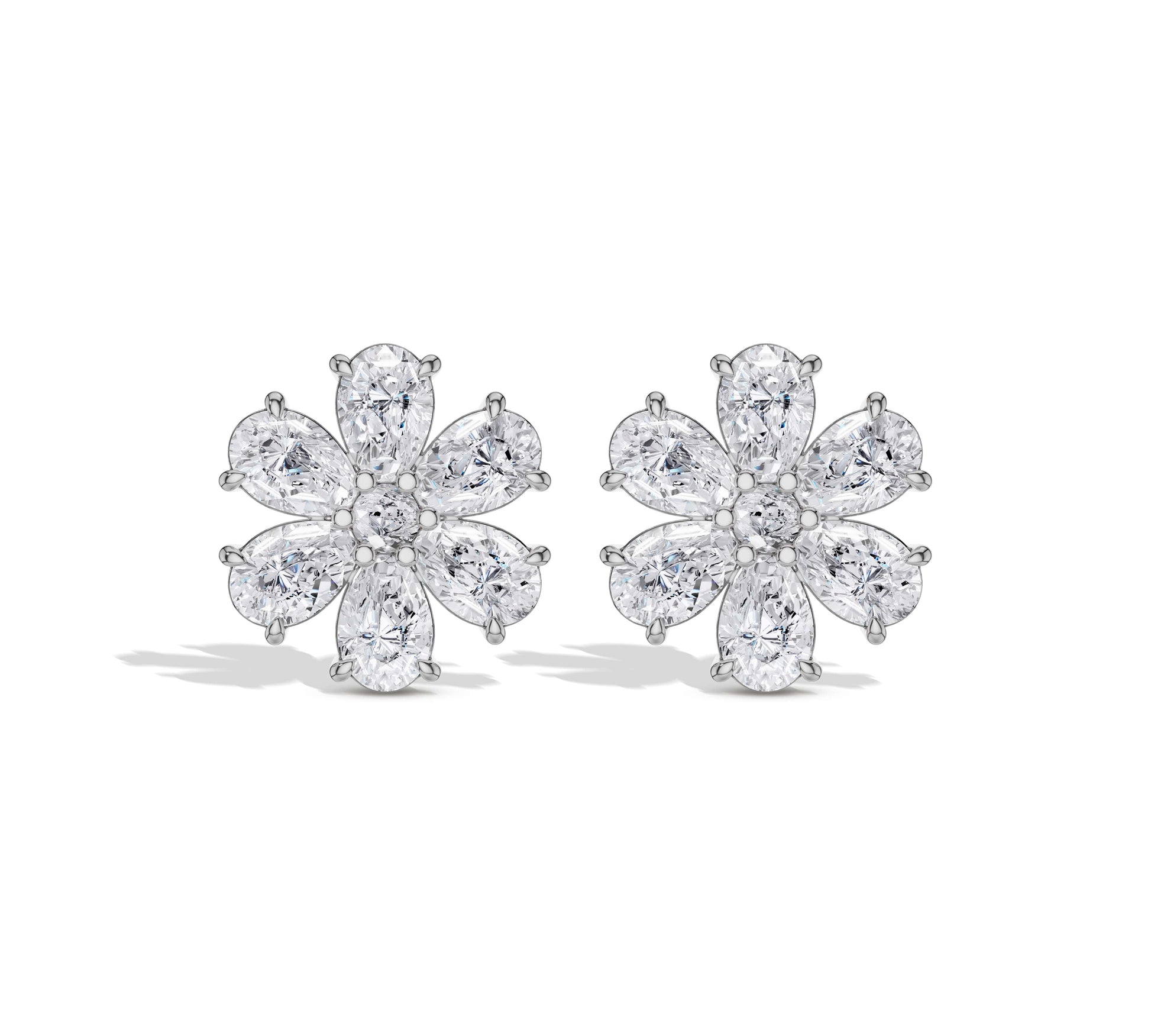 White gold stud earrings
