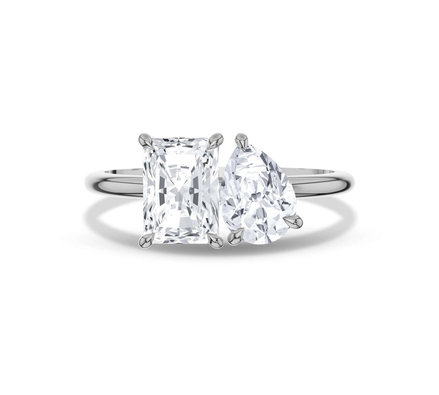 white gold engagement toi et moi ring​