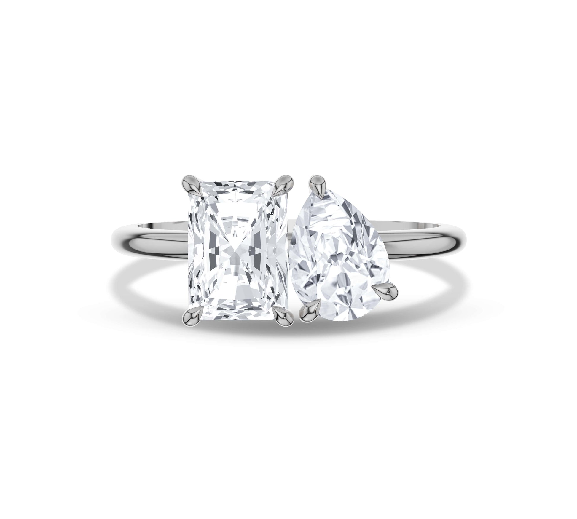 white gold engagement toi et moi ring​