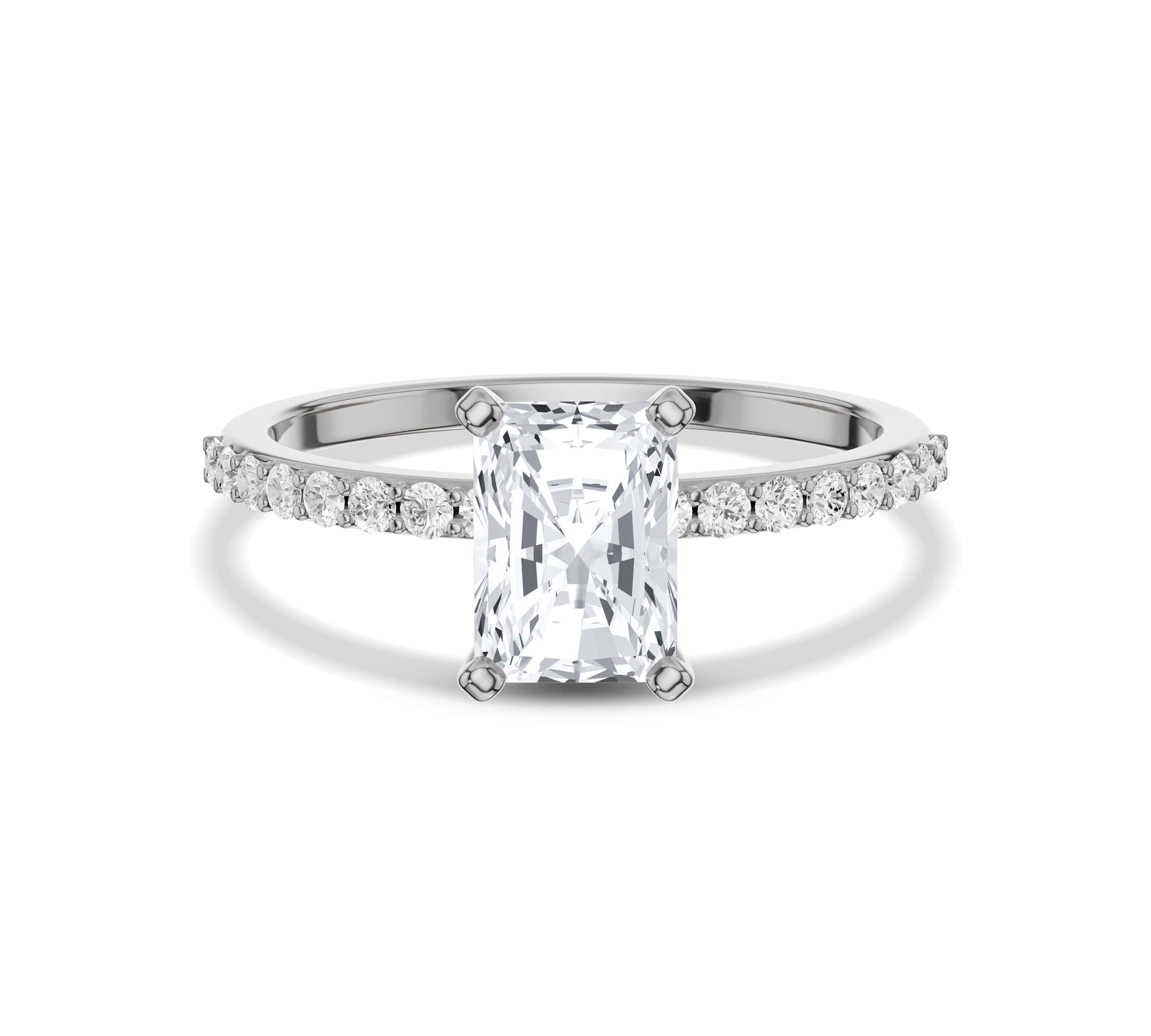 radiant engagement ring white gold
