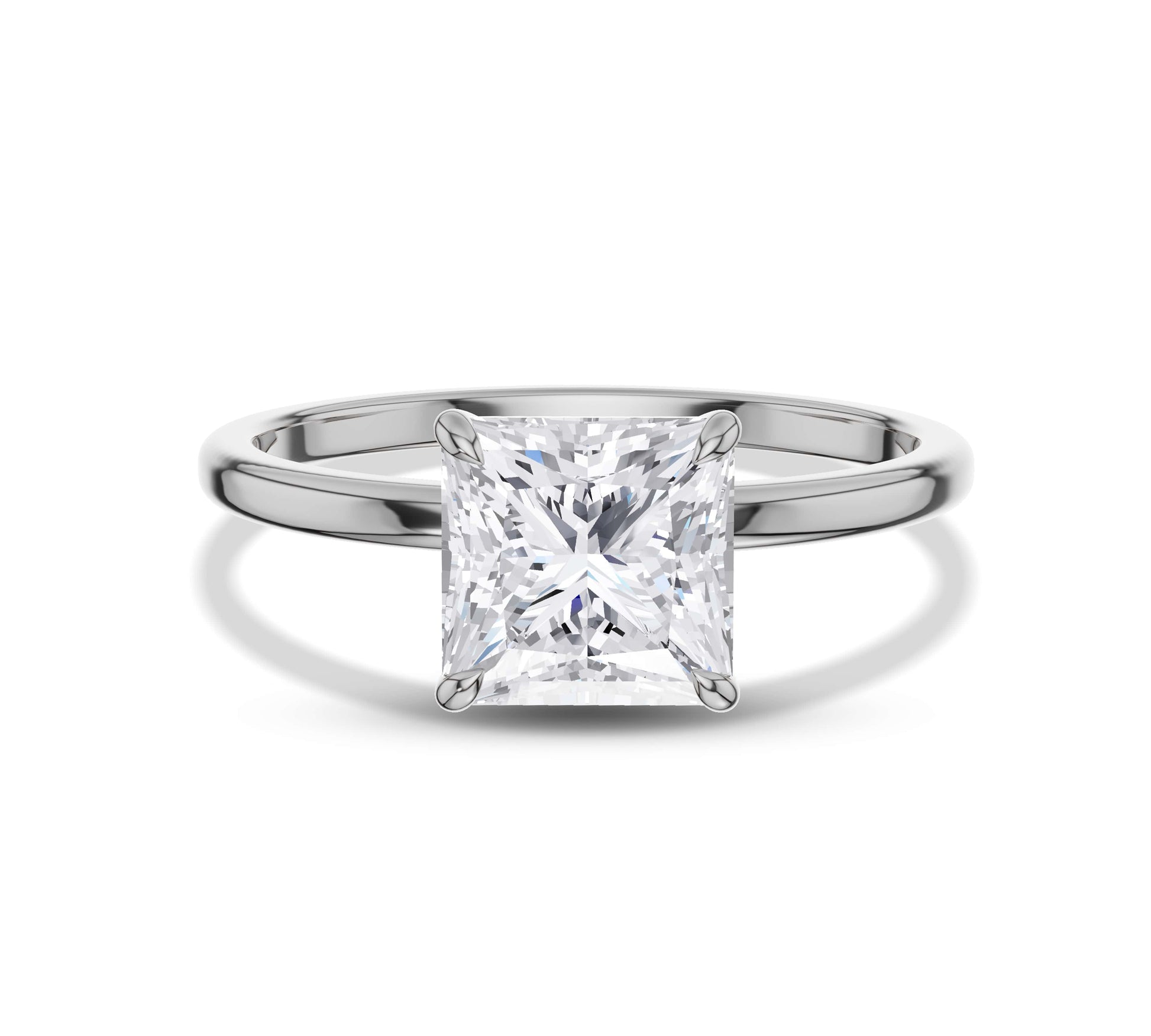 White gold pear shaped solitaire engagement ring