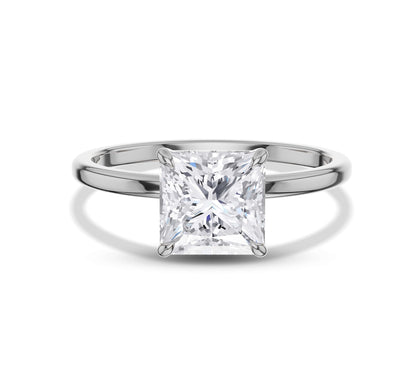 White gold pear shaped solitaire engagement ring