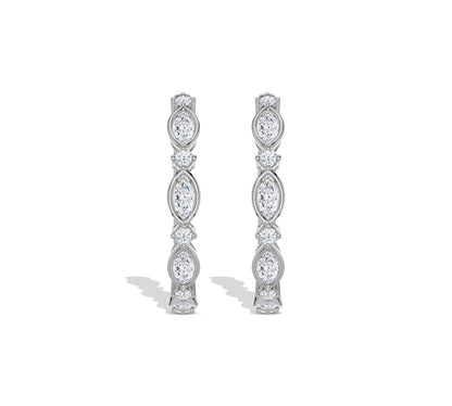 diamond earring hoops