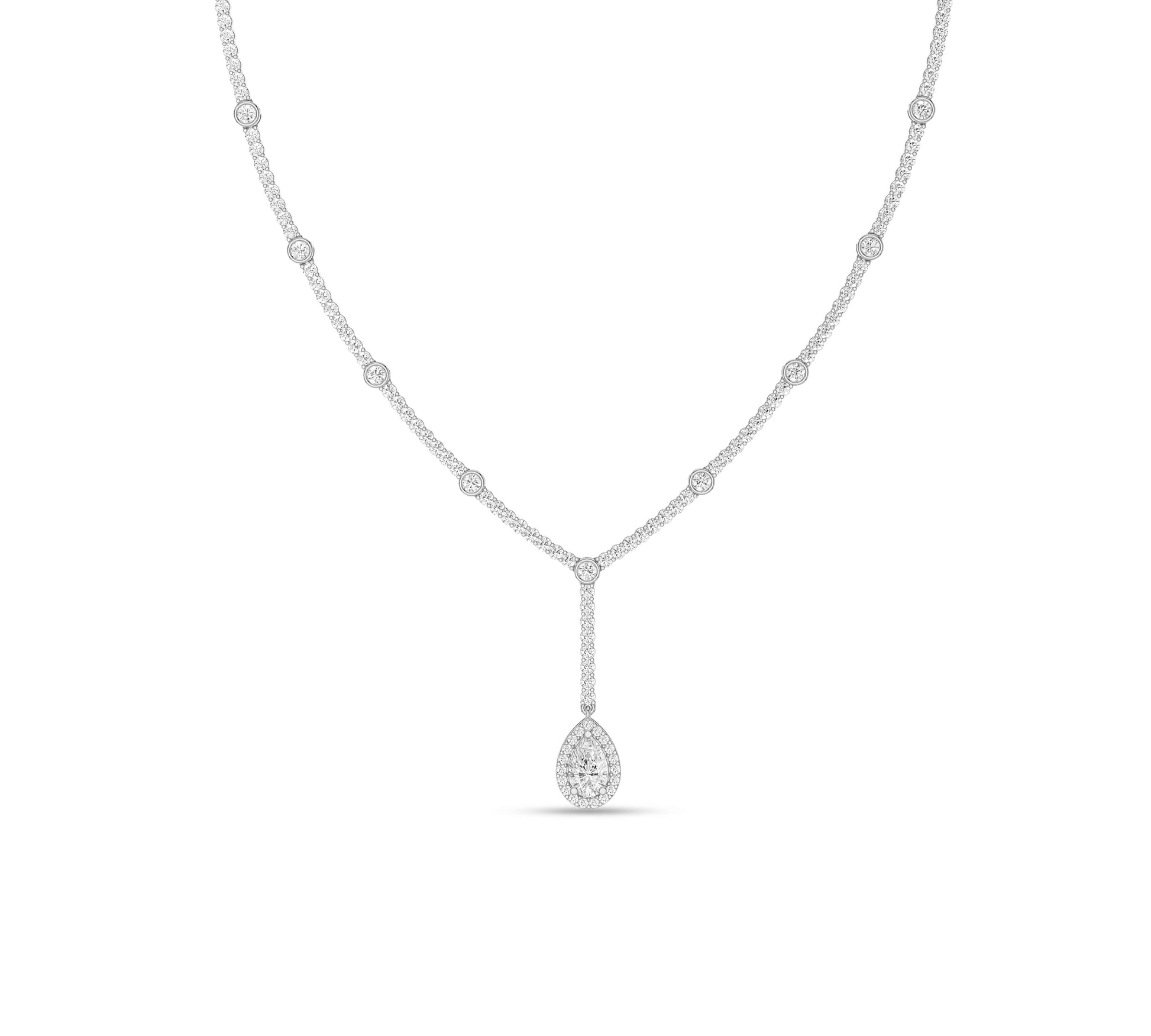 Wedding-ready pear drop necklace with ethical diamonds