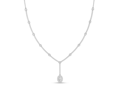 14K gold oval bezel necklace for women with minimalist taste
