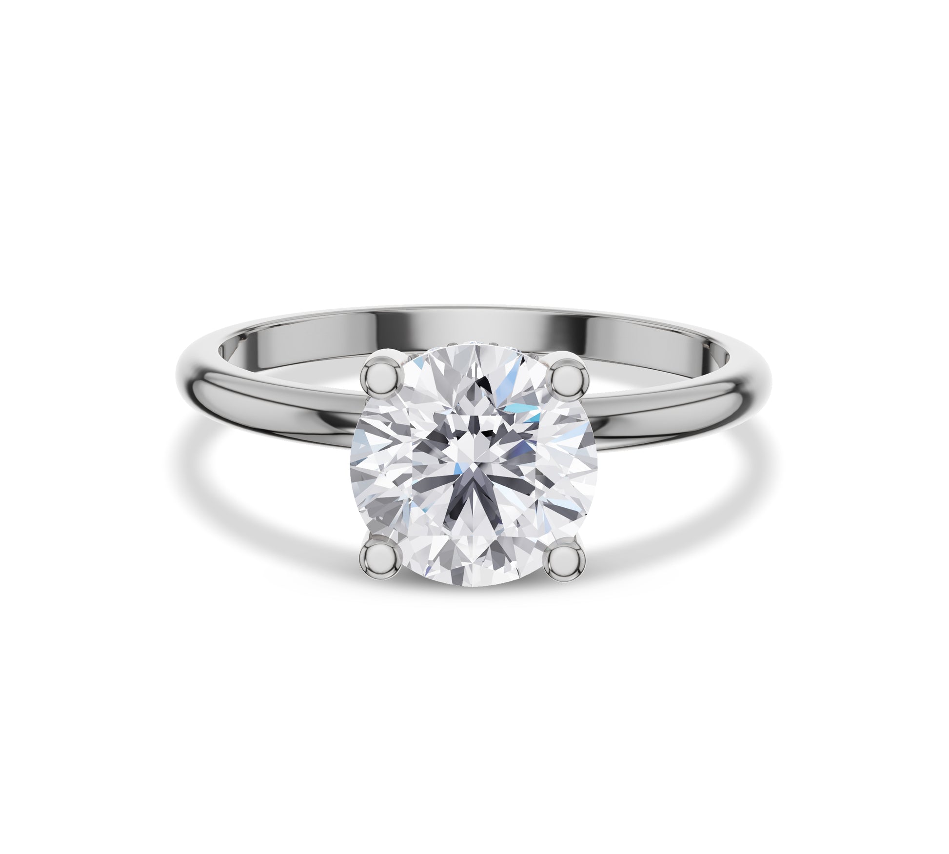 Hidden Halo Round Lab Grown Diamond Engagement Ring