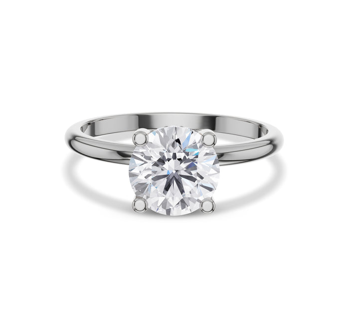 Round Cut Hidden Halo Engagement Ring