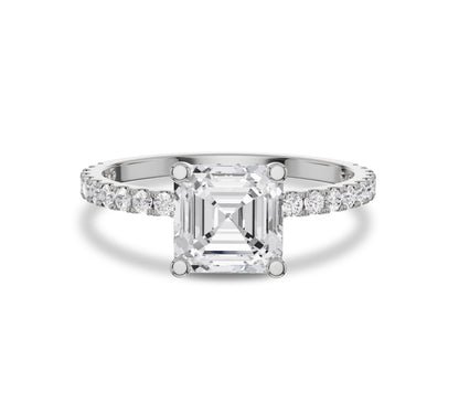 Asscher Cut Lab-Grown Diamond Engagement Ring