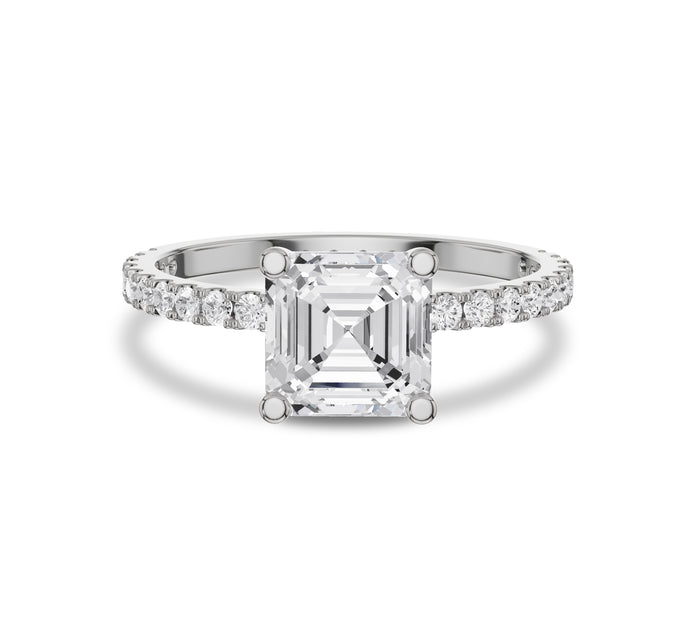 Asscher Cut Lab-Grown Diamond Engagement Ring