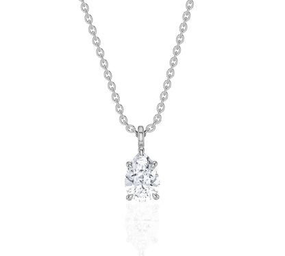 gold solitaire diamond necklace​