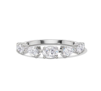 Classic five diamond ring in white gold