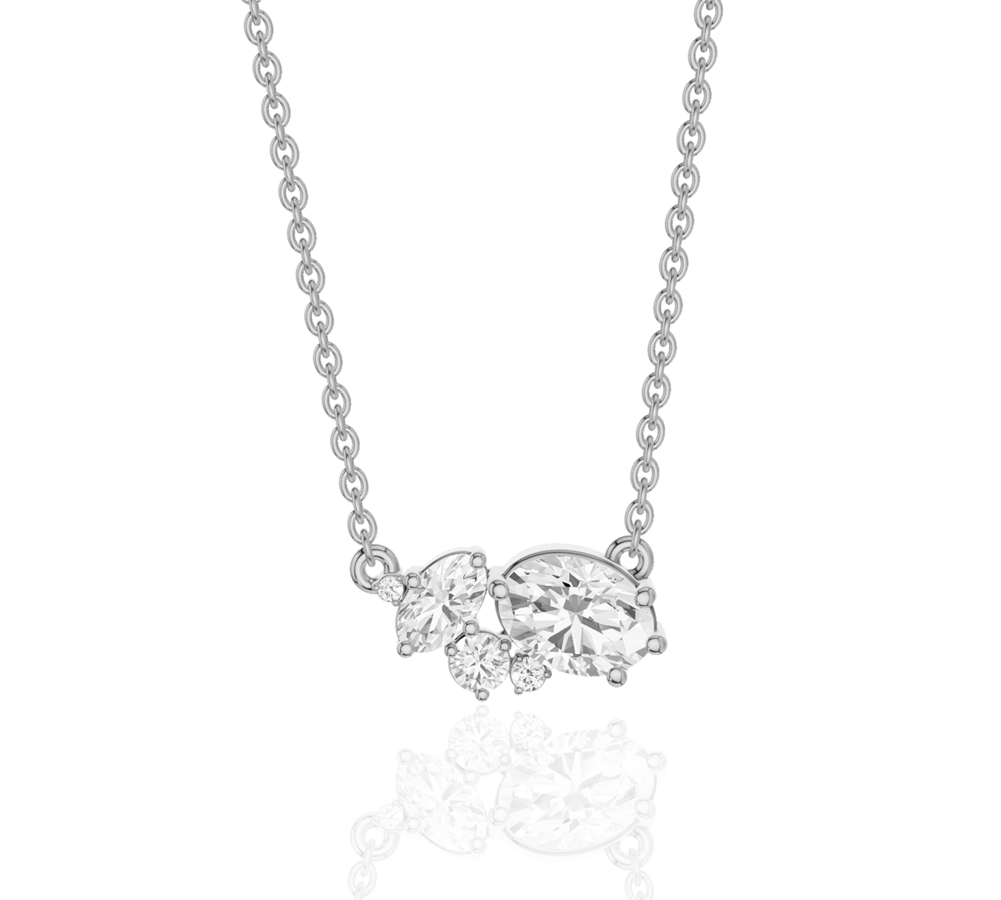 Petite gold necklace with lab-grown diamonds